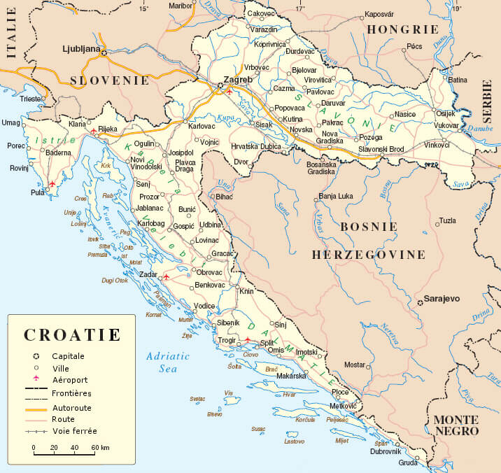 carte croatie