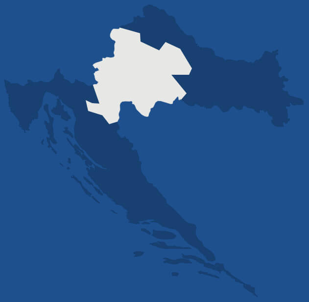 Central Croatia region (Croatia map)