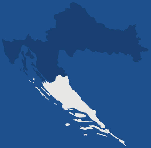Dalmatia region (Croatia map)