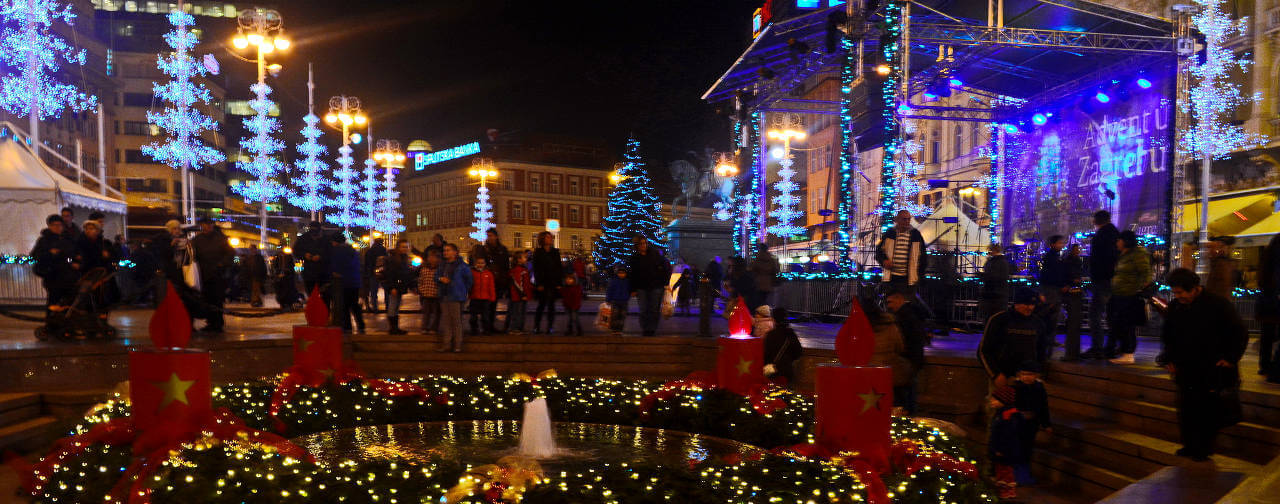 Night zargreb during advent