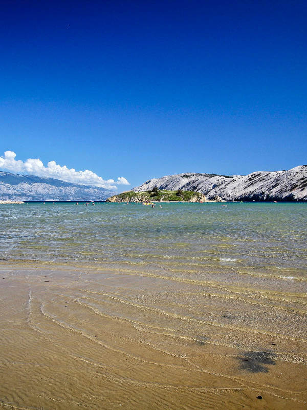 A rare sandy beach in Croatia
