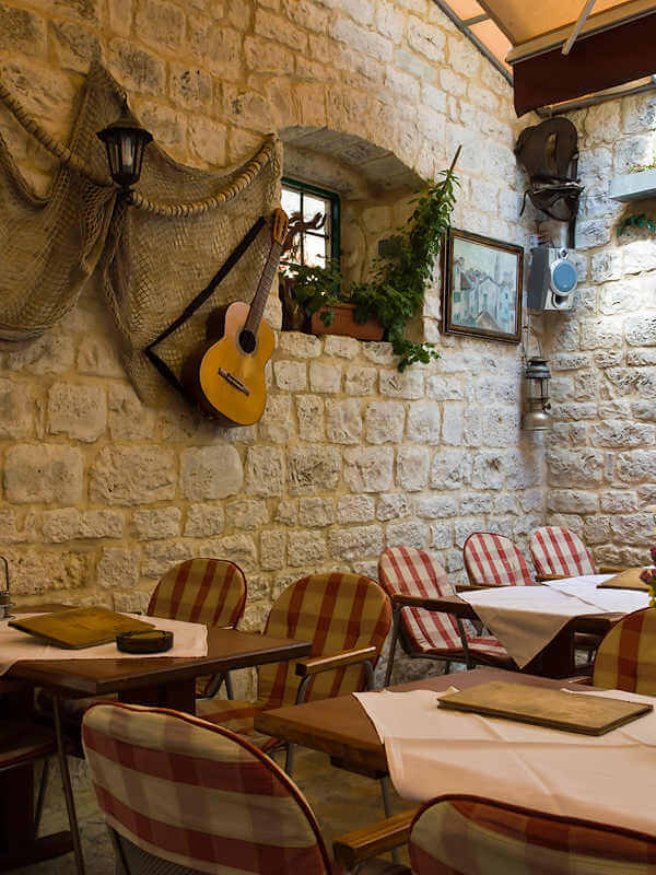 Interior of a restaurant in Croatia