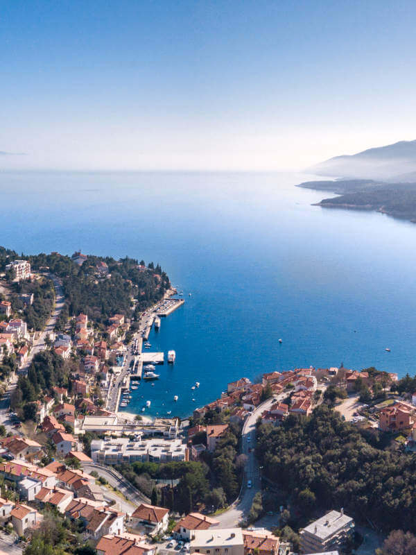 Aerial view of Rabac in Croatia