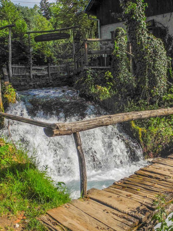 Waterfall and its bridge in Slunj
