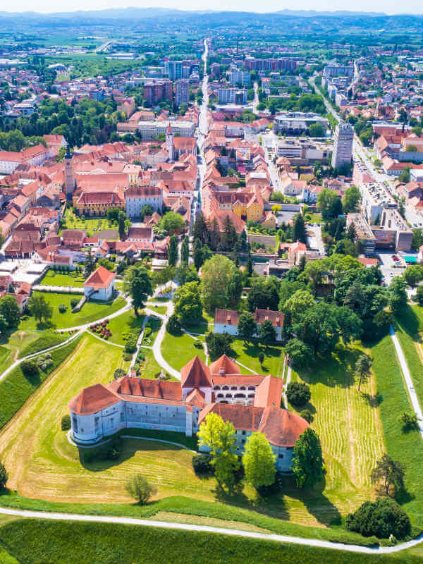 Varazdin's old castle in front of the city