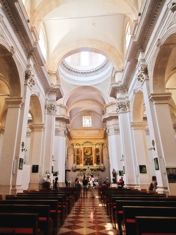 Interior of the Assumption Cathedral in Dubrovnik