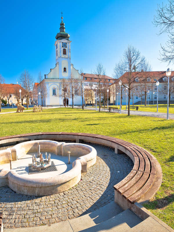 Ogulin park, garden and church
