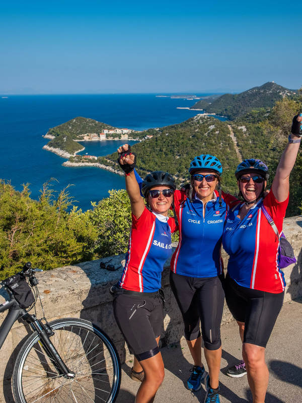 Group of cyclists in Croatia