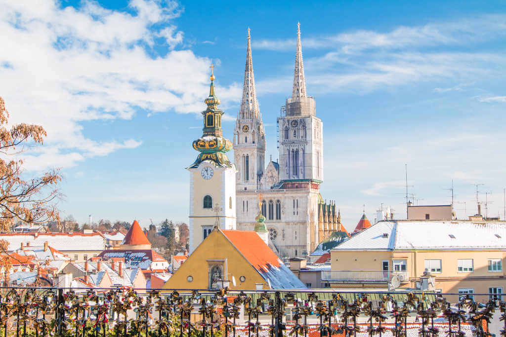 Snow-covered zagreb