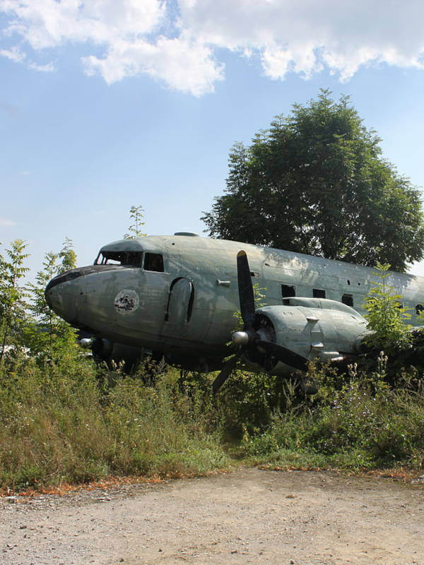 Plane at the disused Željava air base